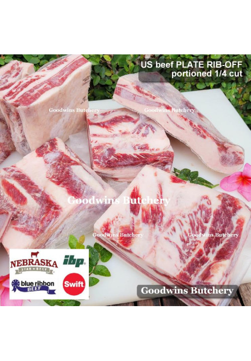 Beef rib PLATE RIB-OFF boneless US USDA NEBRASKA portioned 1/4 cuts +/- 1kg (price/kg)